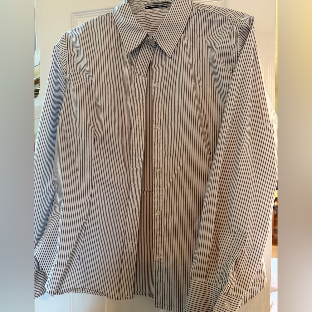 The Limited Striped Cotton Blend Top - White & Black